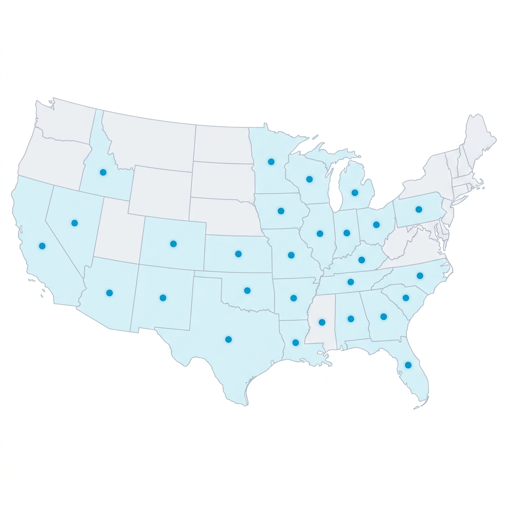 AT&T Fiber coverage across 28 US states